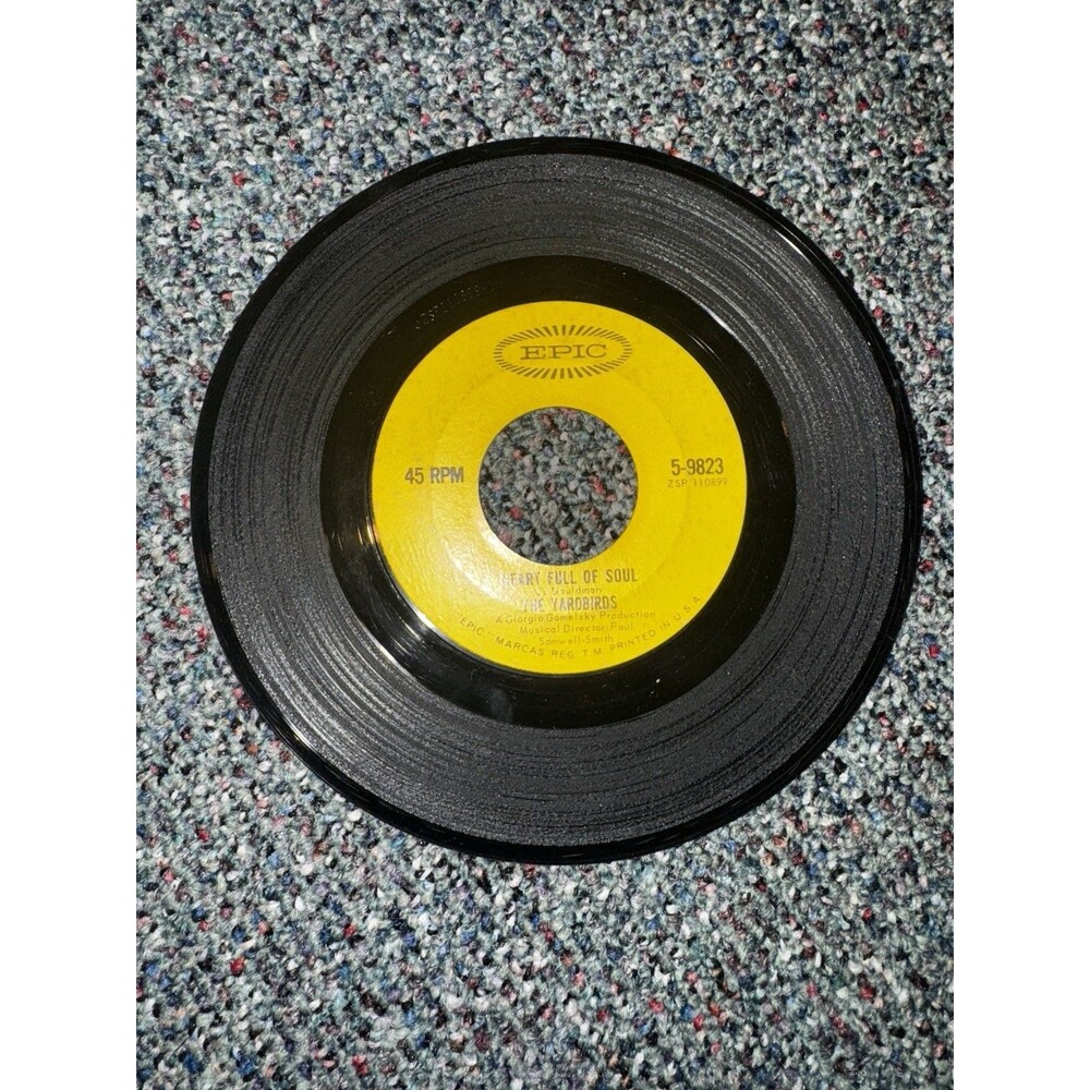 YARDBIRDS HEART FULL OF SOUL Steeled Blues 45 RPM 7" Vinyl Record Pic Sleeve VG+